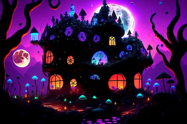 Psychodelic Mushroom house