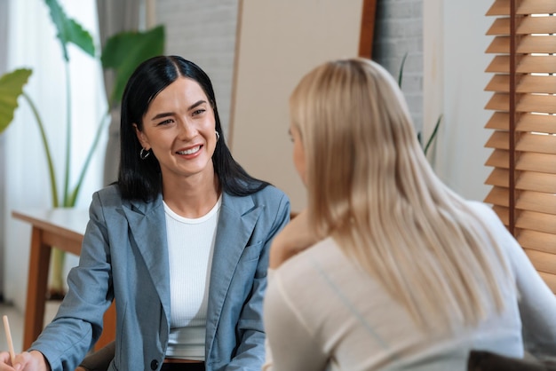 Photo psychological consultation patient seeking help from expertise blithe