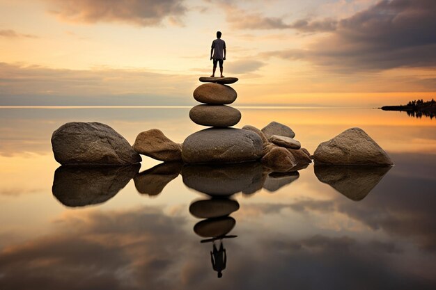 Foto psychologische behandeling van psychische stoornissen met de beginselen van het herwinnen van het evenwicht