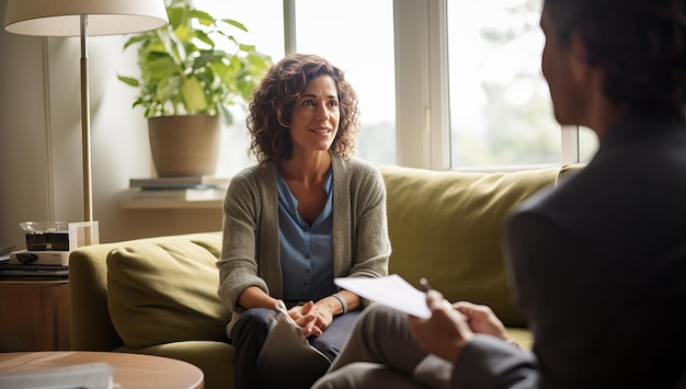 Psychotherapist working with a patient in a consultation at the office