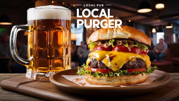 Pub promo met heerlijke burger