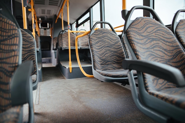 Public bus with no people during COVID19 worldwide epidemic