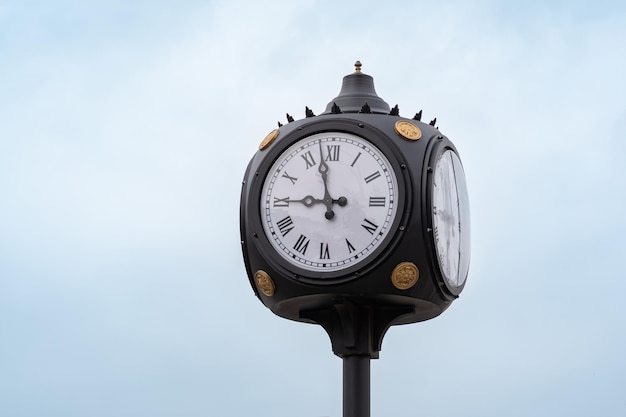 Public clock for city square under the open sky