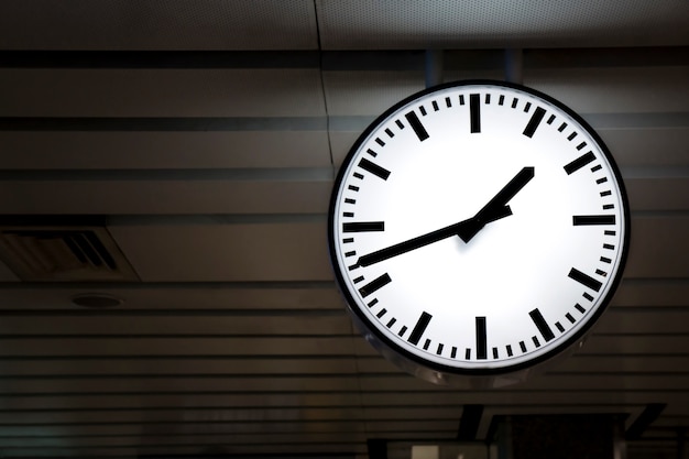 public clock in a railway station