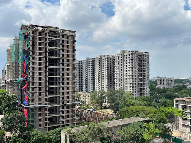 Photo public park and highrise buildings cityscape in city green environment city and downtown business