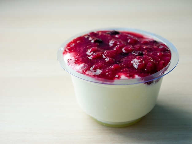 Pudding on a restaurant table