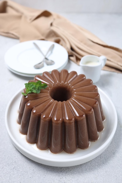 Puding coklat chocolate puddings are a class of desserts with\
chocolate flavors