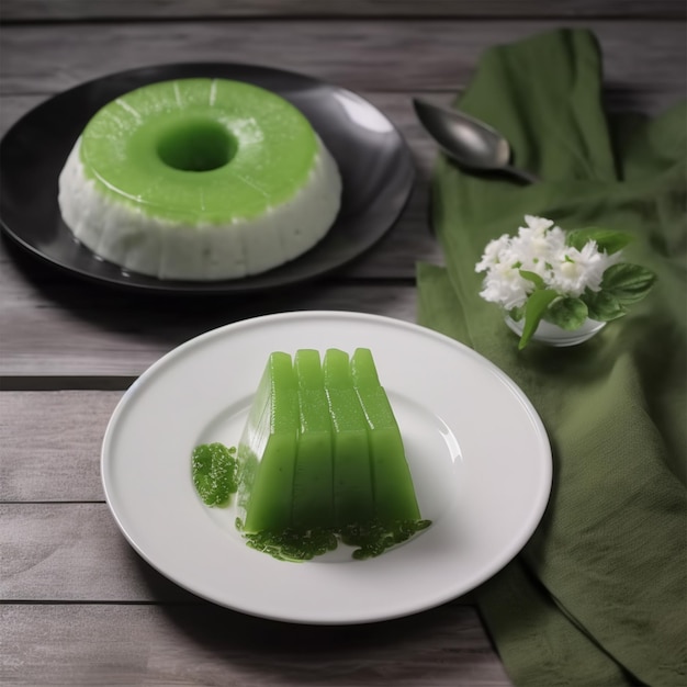 Puding Pandan Cendol Pudding Dessert From Indonesia