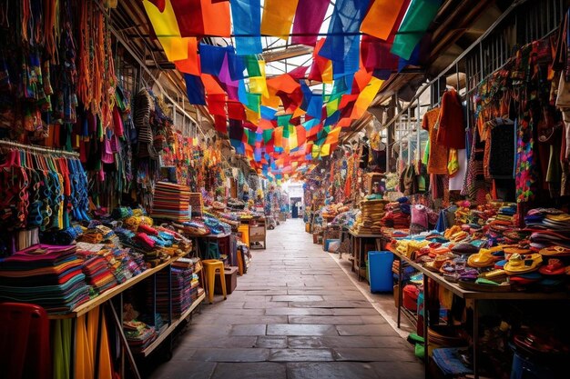 Photo pueblas colorful markets