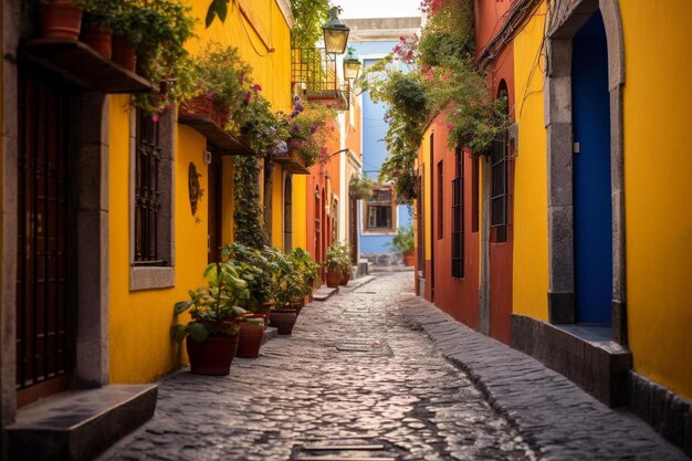 Foto pueblas quaint alleyways