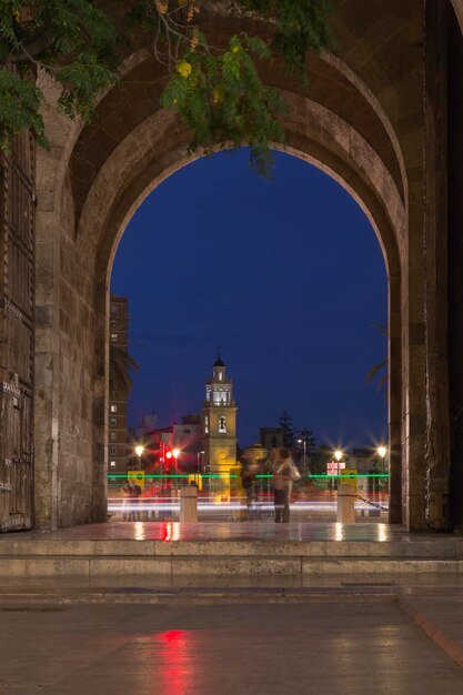 Puerta de Serranos in Valencia from the inside Spain