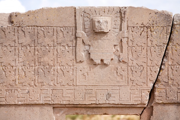 Puerta del sol on Tiwanaku, Bolivia