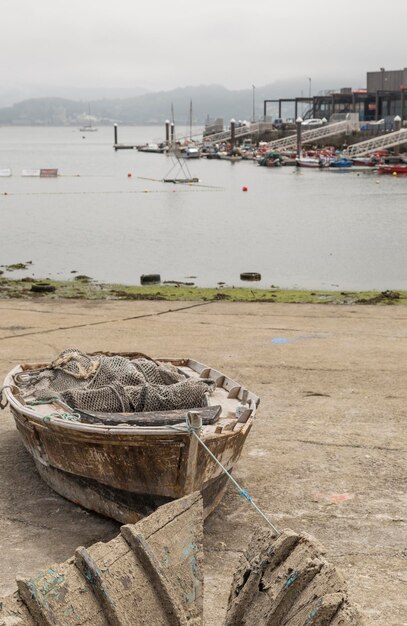 Puerto de Combarro two boats in the foreground very shattered Galicia Spain