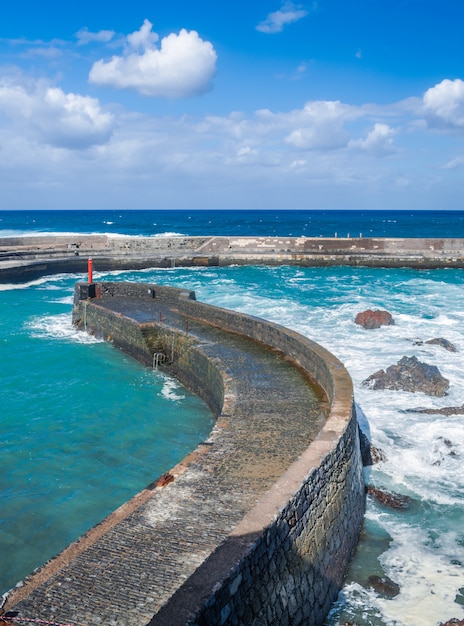 Puerto de la Cruz fishing pier, Tenerife, Canary islands, Spain 