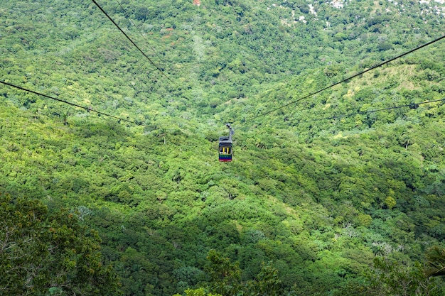 Puerto Plata, Dominican Republic. Arial view of Puerto Plata's famous cable car.