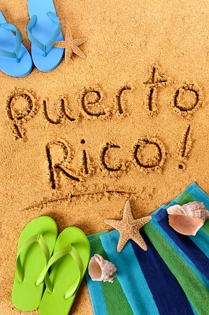 Puerto Rico beach writing