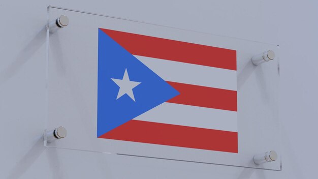 Photo puerto rico dynamic flag logo on glass wall panel