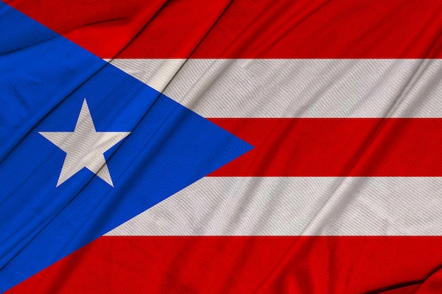 プエルトリコのリアルな 3 d テクスチャを振って旗