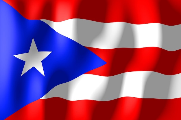 Puerto rico rippled country flag