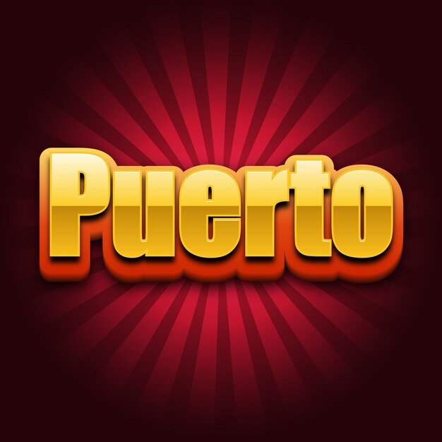Puerto Text effect Gold JPG attractive background card photo