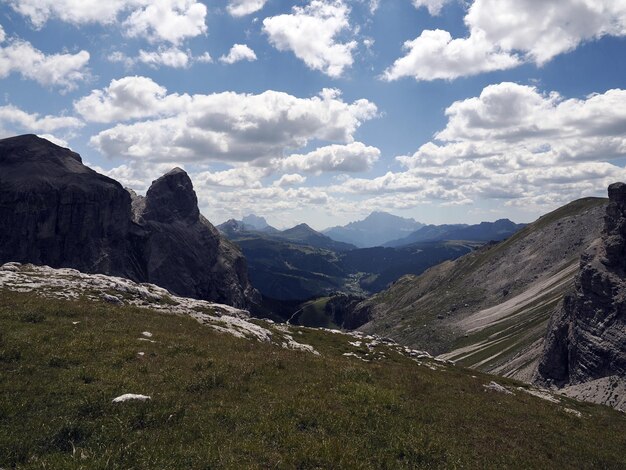 Puez mountains dolomites panorama landscape