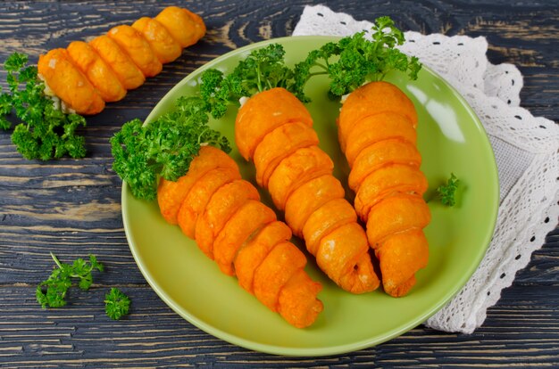 Puff pastry appetizer Carrots