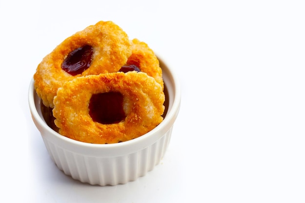 Puff pastry cookies filled with jam