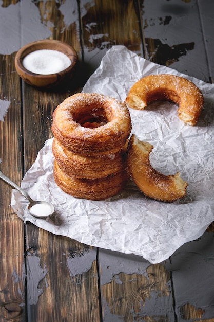 Puff pastry donuts cronuts