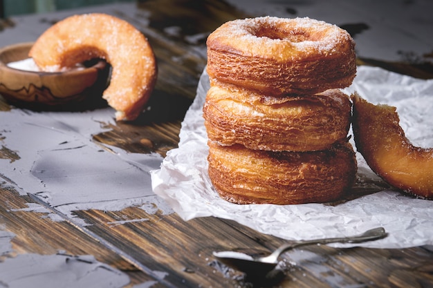 Puff pastry donuts cronuts