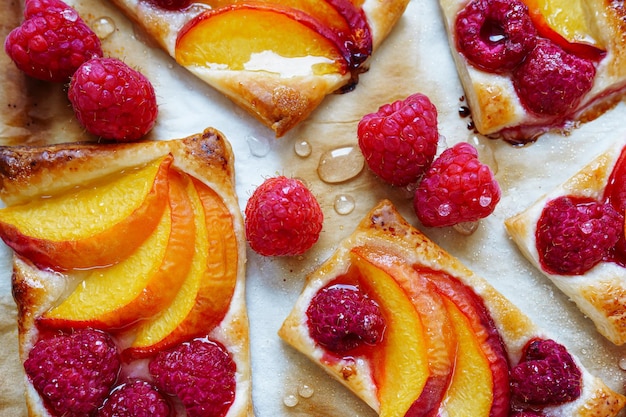 puff pastry squares stuffed with berries