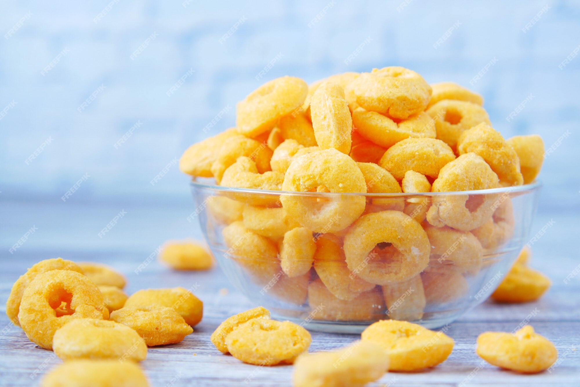 Puffed Ball Cheese Corn Chips In Gray Bowl And Sprinkled Isolated On White  Background Stock Photo - Download Image Now - iStock