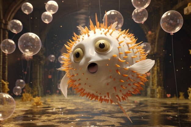 Foto pesci palla gonfiati come palloncini