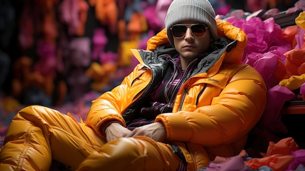 Puffer Jacket Warm Pants Hat Boots Ultra Bright Colors Background Images Hd Wallpapers