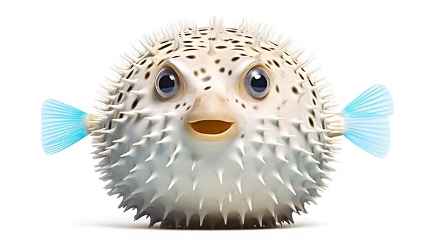 Foto pufferfish un colpo di corpo pieno di singolo