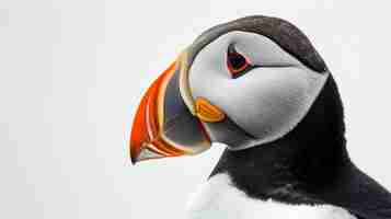 Photo puffin en fondo blanco