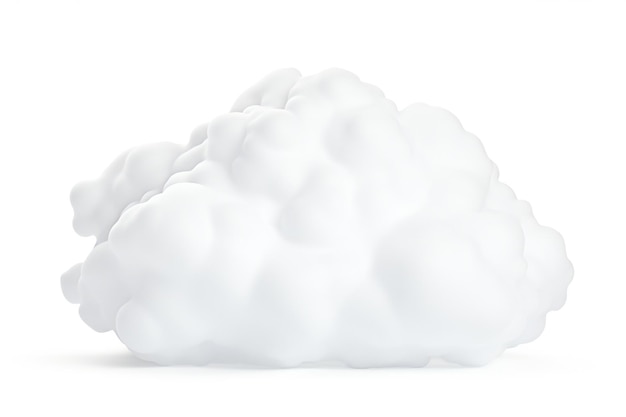 白い背景に孤立した膨らんだ雲