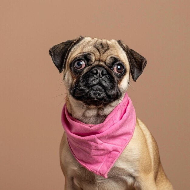 Photo pug breed dog dynamic pose