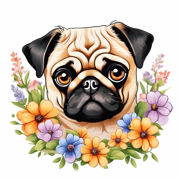 Pug dog clipart