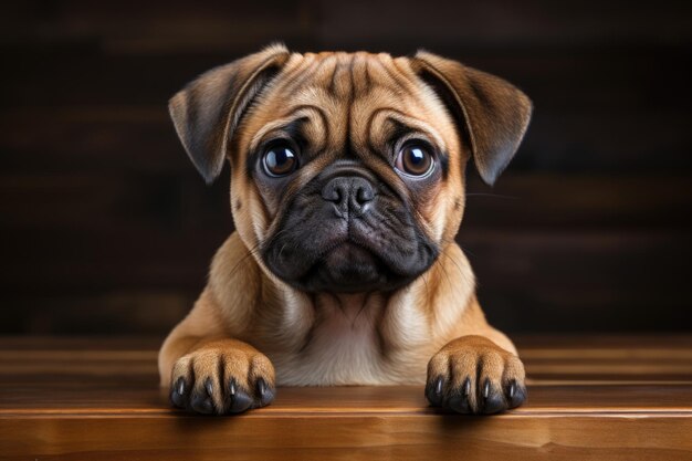 Pug Dog Isolated on a white background background generative IA