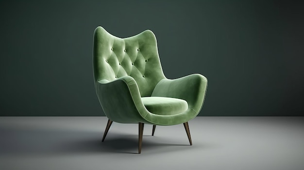 Pulled back green velvet cutting edge chair creative resource ai generated