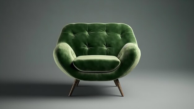 Pulled back green velvet cutting edge chair Creative resource AI Generated