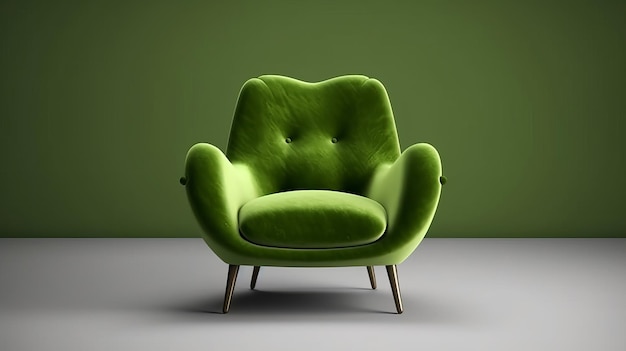 Pulled back green velvet cutting edge chair Creative resource AI Generated