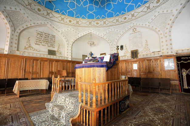 The pulpit in the old synagogue in Samarkand