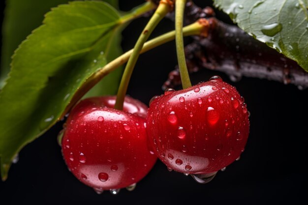 Photo pulpy ripe cherry generate ai