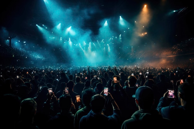 A pulsating concert and a sea of mobile phones blend in a mesmerizing display of music lights and euphoria