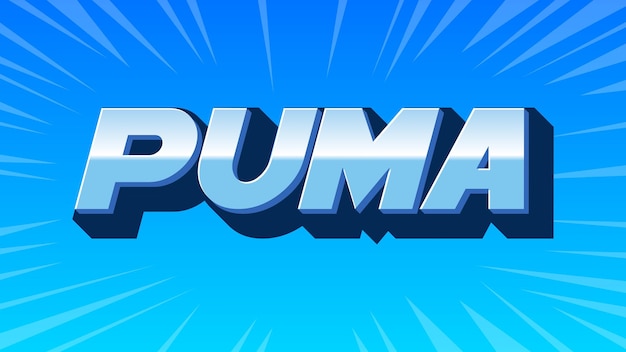 Photo puma 3d blue text