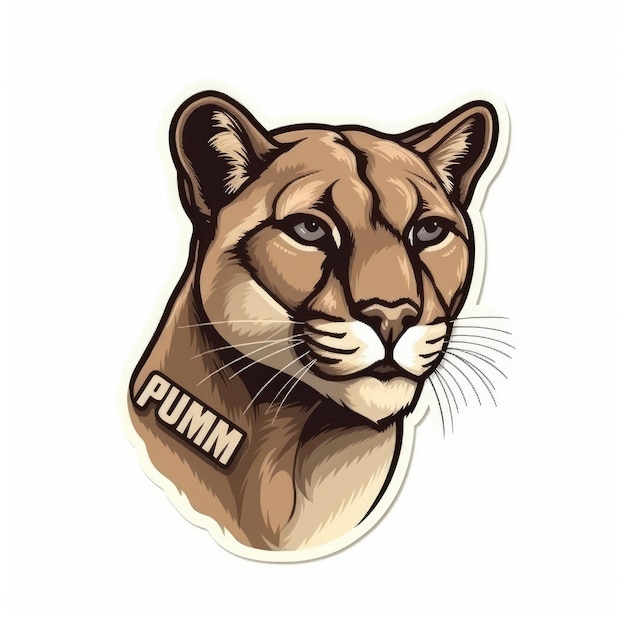 Photo puma sticker isolated ai generated