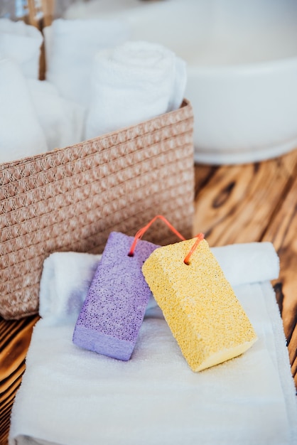 Pumice stone in the bathroom