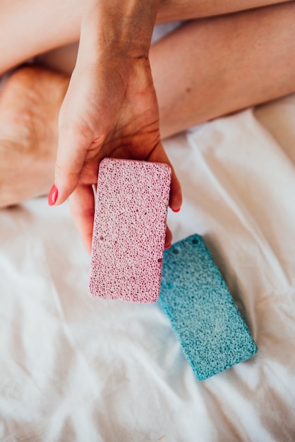 Pumice stone in the bathroom