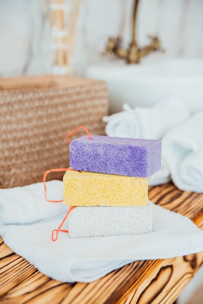 Pumice stone in the bathroom